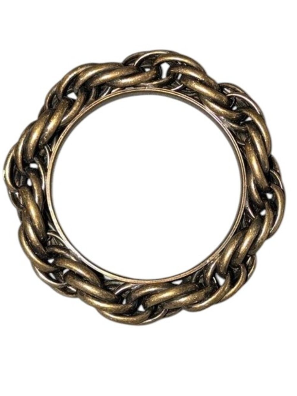 Large Chain Rope Bangle Heavy Metal Twisted Chunky Clunky Rock Jewelry Bracelet